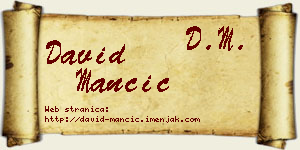David Mančić vizit kartica